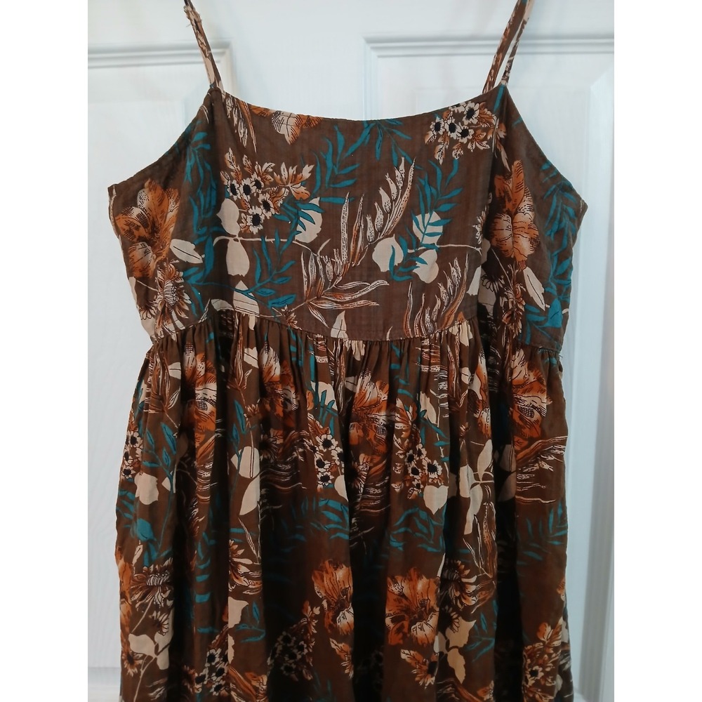 Natural Life M Spaghetti Straps Ruffle Hem Floral Long Maxi Dress Peasant Boho - Picture 2 of 5